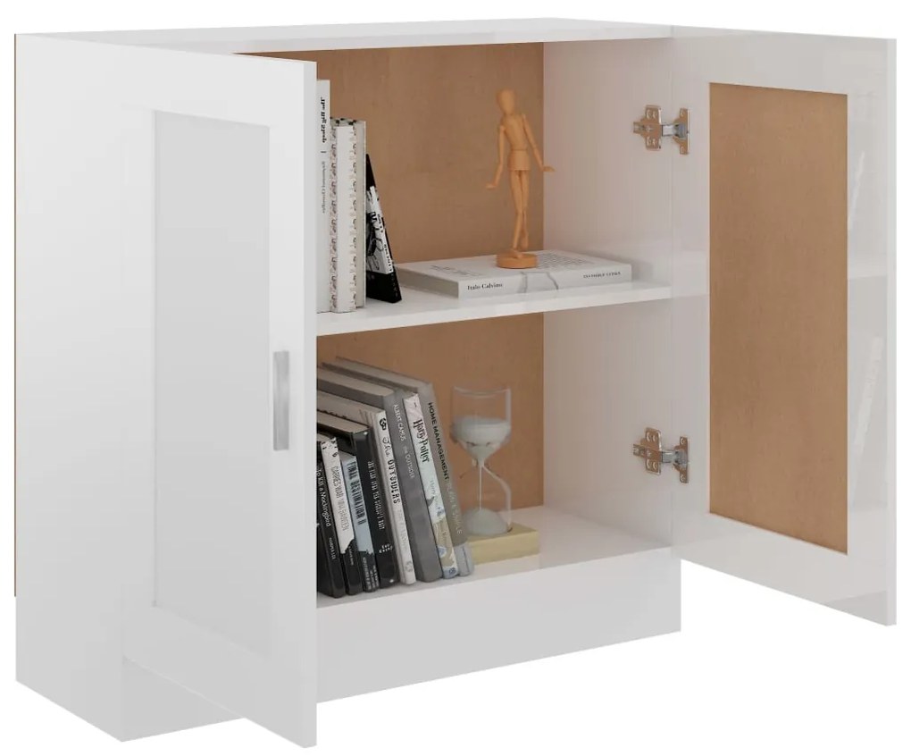 Libreria bianco lucido 82,5x30,5x80 cm in truciolato