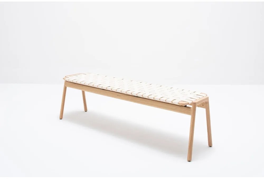 Panchina in colore bianco e naturale Klupa - Gazzda