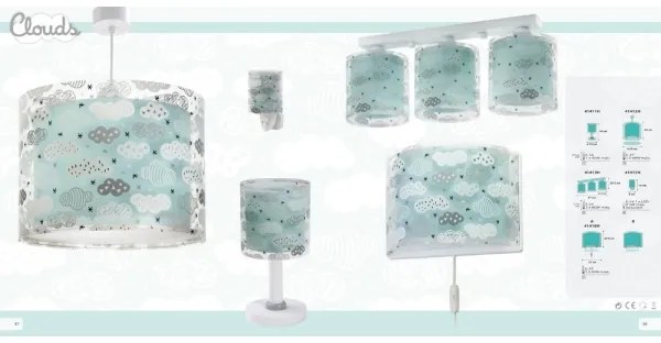 Dalber D-41412H - Lampadario per bambini NUVOLE 1xE27/60W/230V
