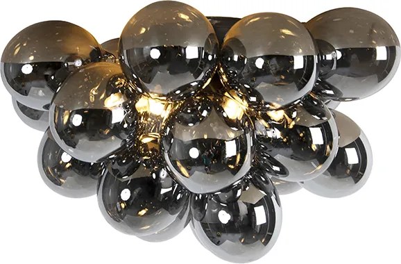 Plafoniera di design nera con vetro fumé 6 luci - Uvas