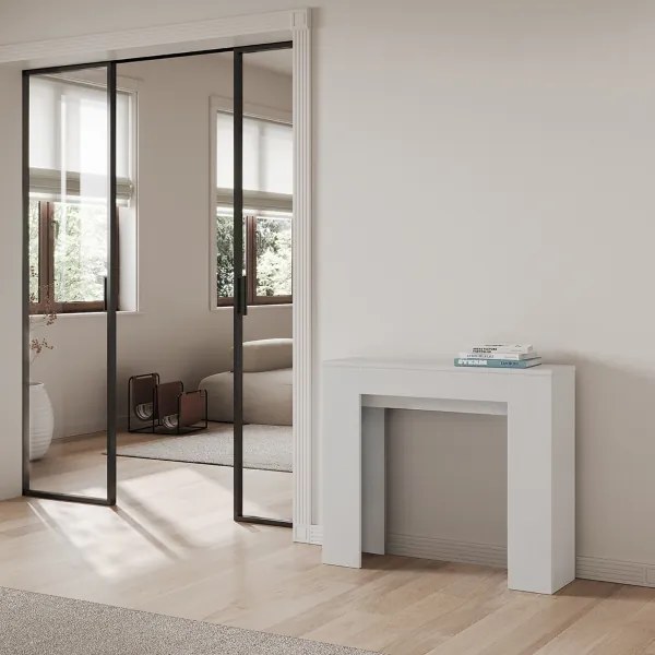 Consolle allungabile slim 8 posti in nobilitato Bianco Frassino - SLICK