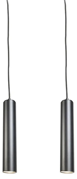 Set di 2 lampade a sospensione di design nere - Tuba Small