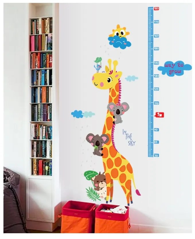 Adesivo per bambini - metro per porta o parete 60x120 cm Giraffe &amp; Koalas - Ambiance