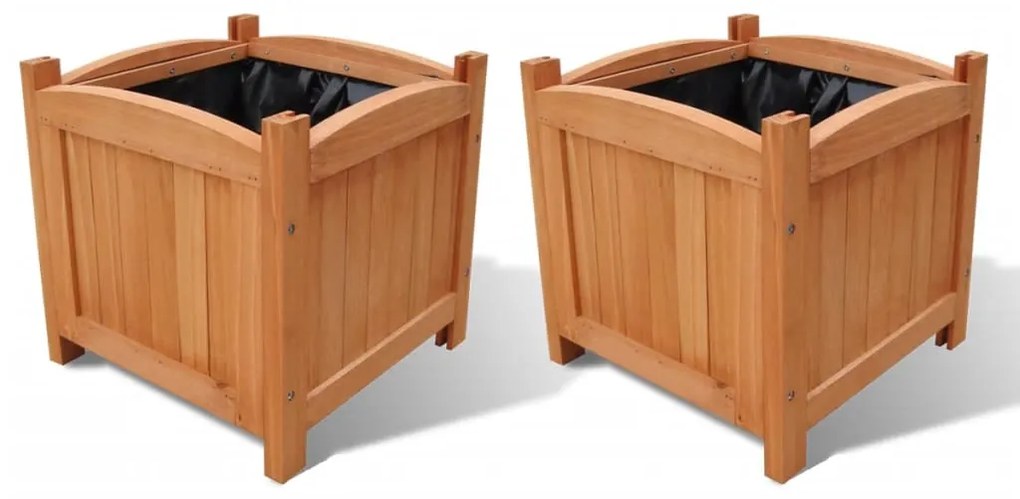 Letti Rialzati Da Giardino İn Legno Set 2 Pz 30 X 30 X 30 Cm /