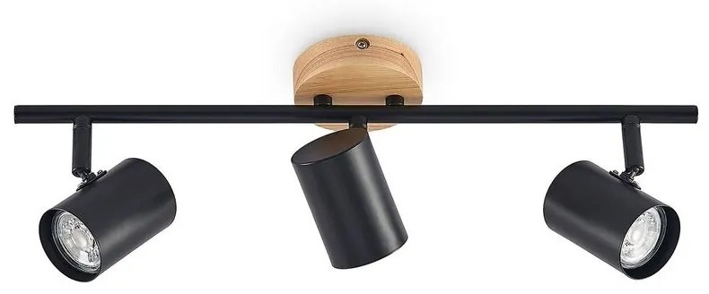 Lindby - Xiomara 3 Plafoniera Black/Light Wood Lindby