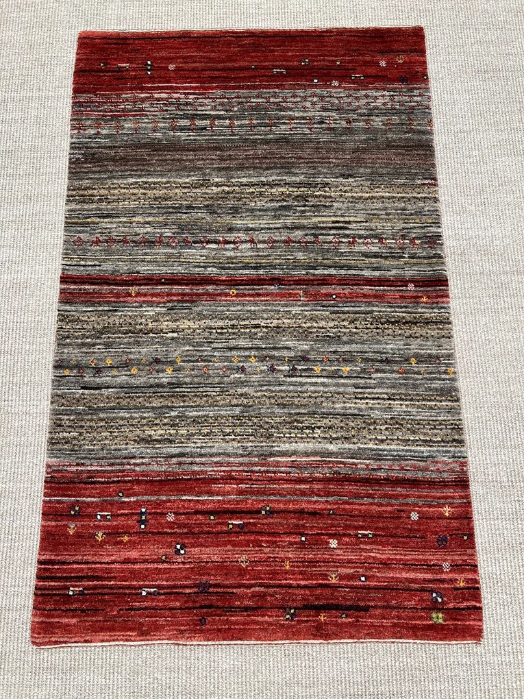 Loribaft Tappeto 140 x 90 Rosso (Iran) Annodato A Mano