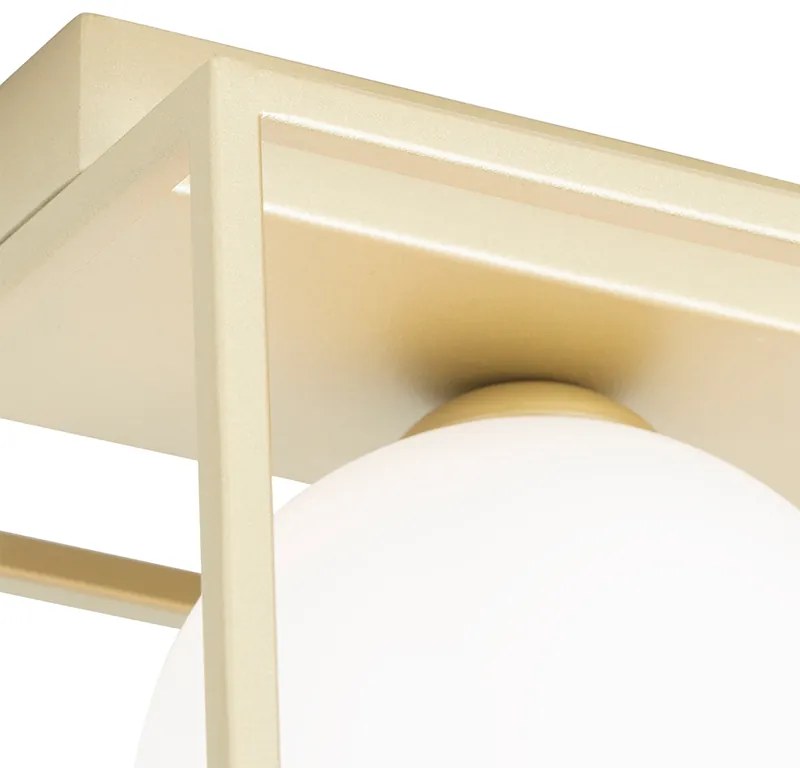 Plafoniera di design oro con vetro bianco 2 luci - Aniek