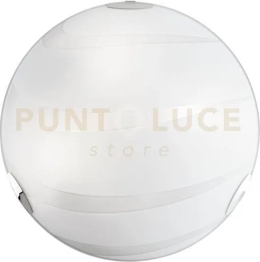 Plafoniera cri bianca 4 luci attacco e27 50x50x10,6cm  in vetro bia...