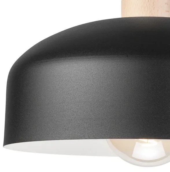 Lampadario a plafone RINA 1xE27/15W/230V nero/faggio