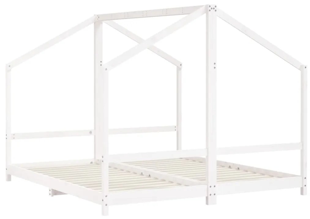 Giroletto per bambini bianco 2x(90x200) cm legno massello pino