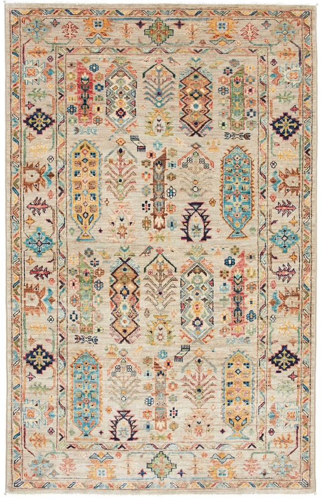 Samarkand Tappeto orientale 190 x 120 Grigio (Pakistan) Annodato A Mano