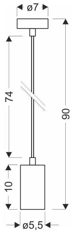 Lampada a sospensione nera con paralume in metallo ø 7 cm Tubo - Candellux Lighting