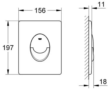 GROHE 38505P00 - Placca di comando SKATE AIR 156 × 197 mm cromo opaco