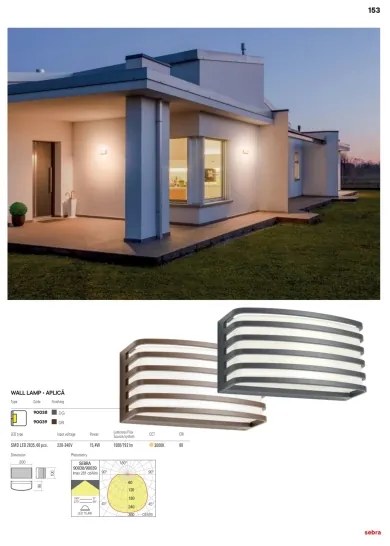 Redo 90039 - Applique LED per esterni SEBRA LED/15W/230V IP65