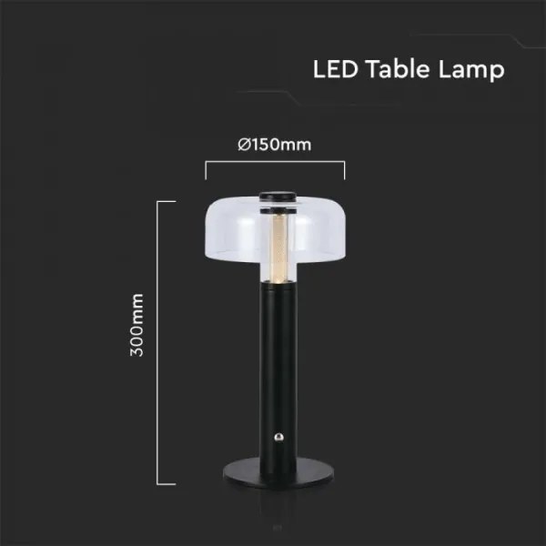 Lampada da tavolo LED dimmerabile ricaricabile 1W 5V 3000K 1800mAh nera