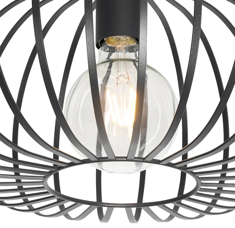Plafoniera di design nera 39 cm - Johanna