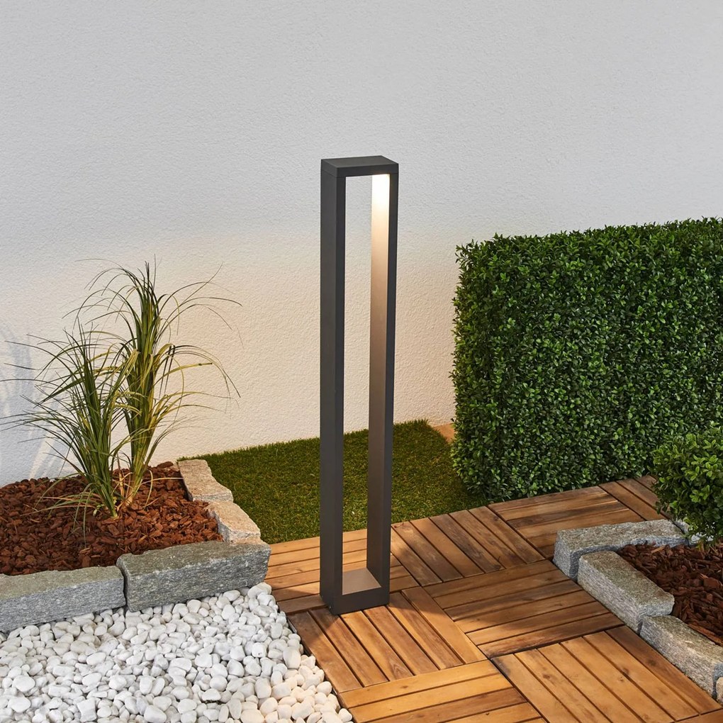 Lampioncino da giardino Jupp Lucande, Nero, Alluminio, Moderno, Lampada LED da esterni
