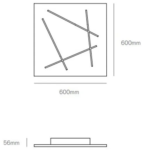 Flat plafoniera 51w 2500lm 3000k sand