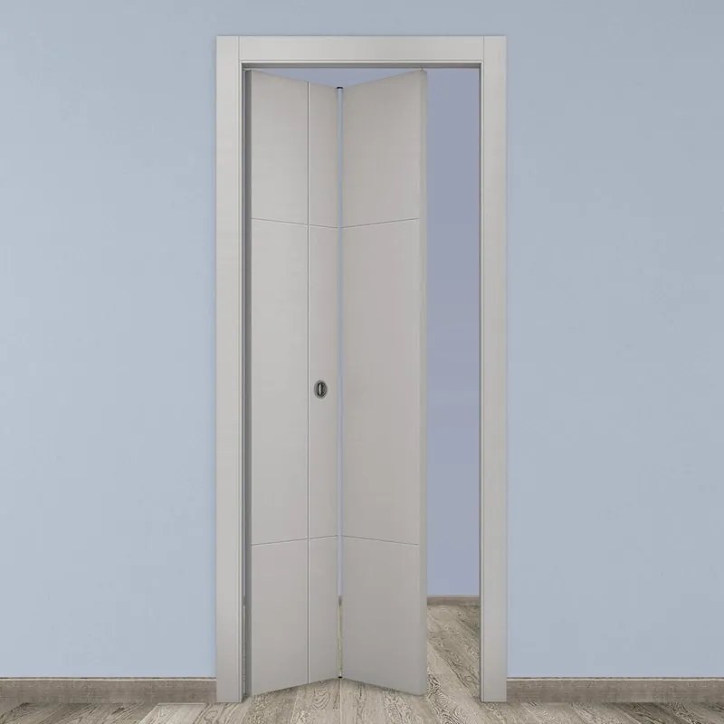 Porta pieghevole a libro simmetrica City grigio L 80 x H 210 cm sinistra