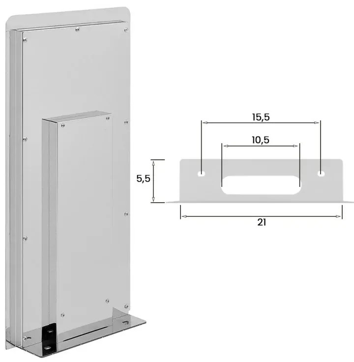Set doccia incasso Kubo con soffione a muro 25x52 cm e kit doccia