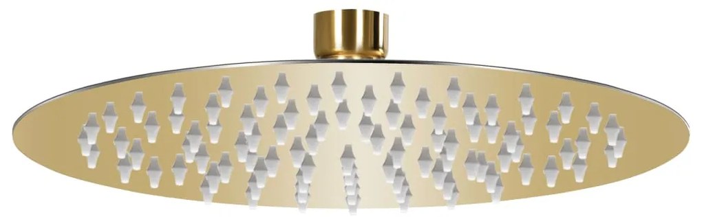 Testa Doccia A Pioggia İn Acciaio Inox 20 Cm Rotonda Oro /