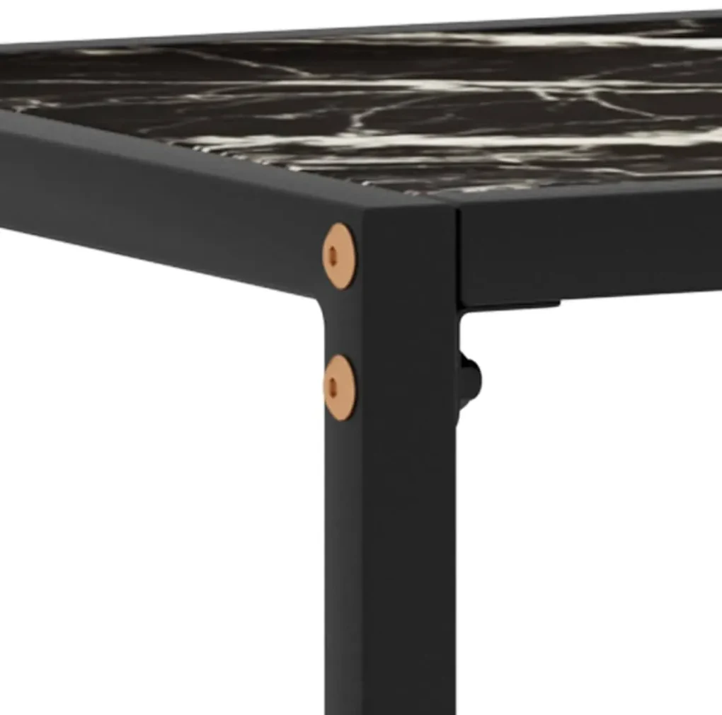 Tavolo consolle nero 60x35x75 cm in vetro temperato
