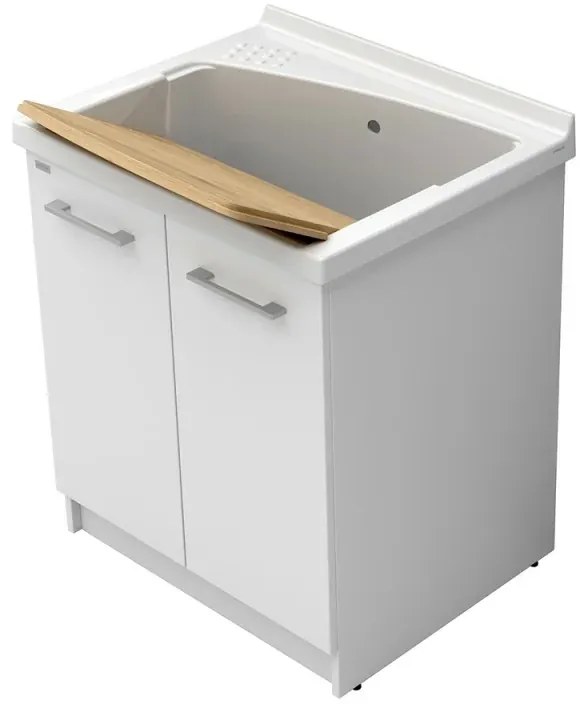 Lavatoio in ceramica 75x61 cm ad incasso per mobile modello Revine