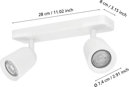 Eglo 901946 - Faretto orientabile CAMALDOLI 2xGU10/10W/230V bianco