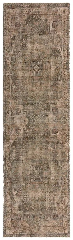 Passatoia color kaki in misto iuta tessuta a mano 60x230 cm Selena Jute Traditional – Flair Rugs