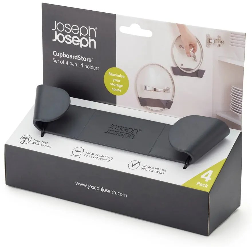 Set di portacoperchi senza foratura in plastica 4 pz CupboardStore – Joseph Joseph