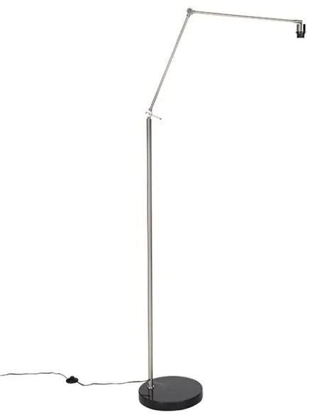 Lampada da terra moderna in acciaio con paralume grigio scuro 45 cm - Editor