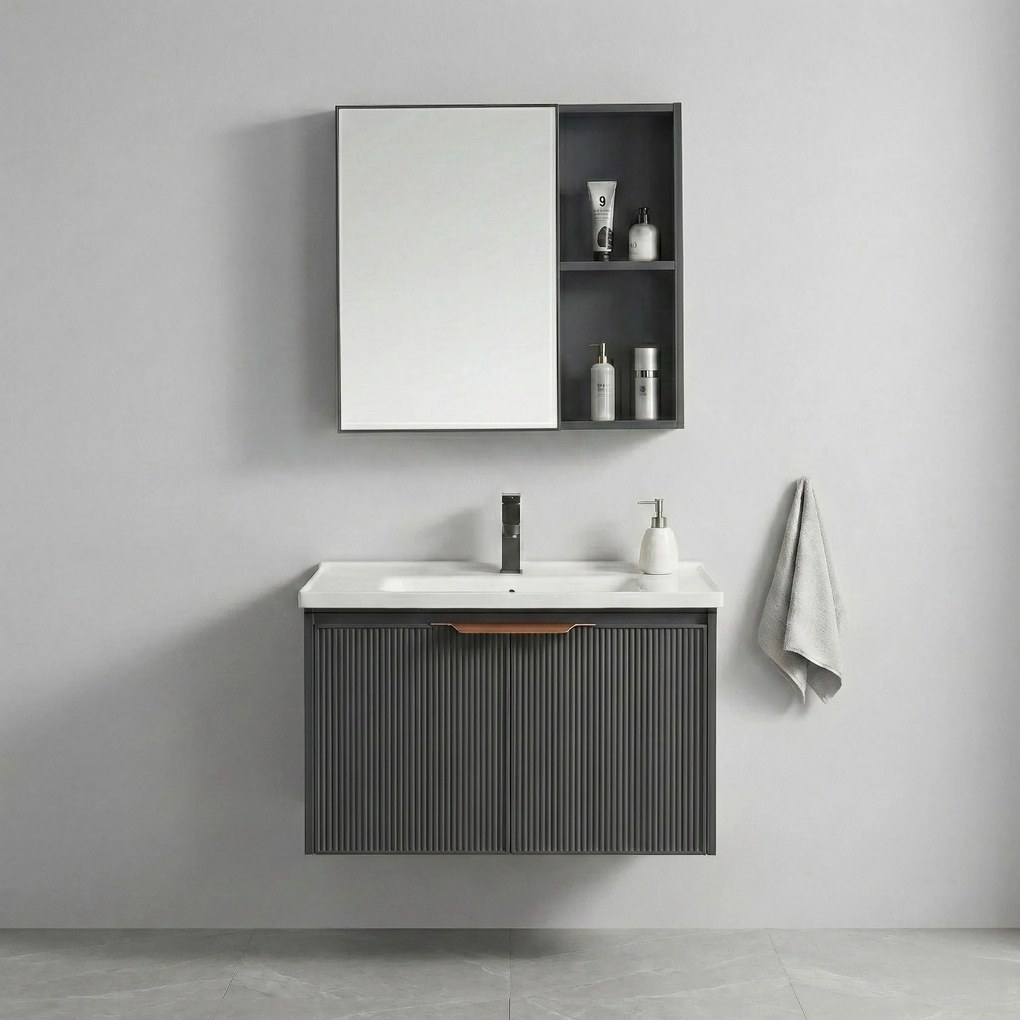 Set di mobili da bagno con lavabo Mario 60cm Grey