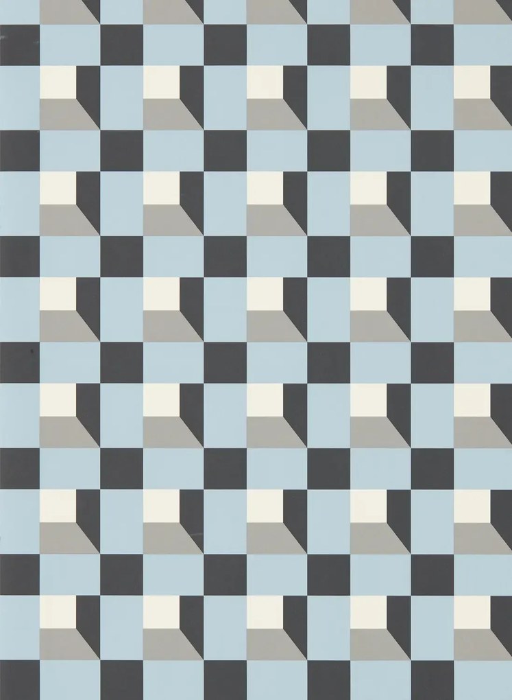 Harlequin Carta da parati Blocks - Cornflower/ Black Earth/ Sketched