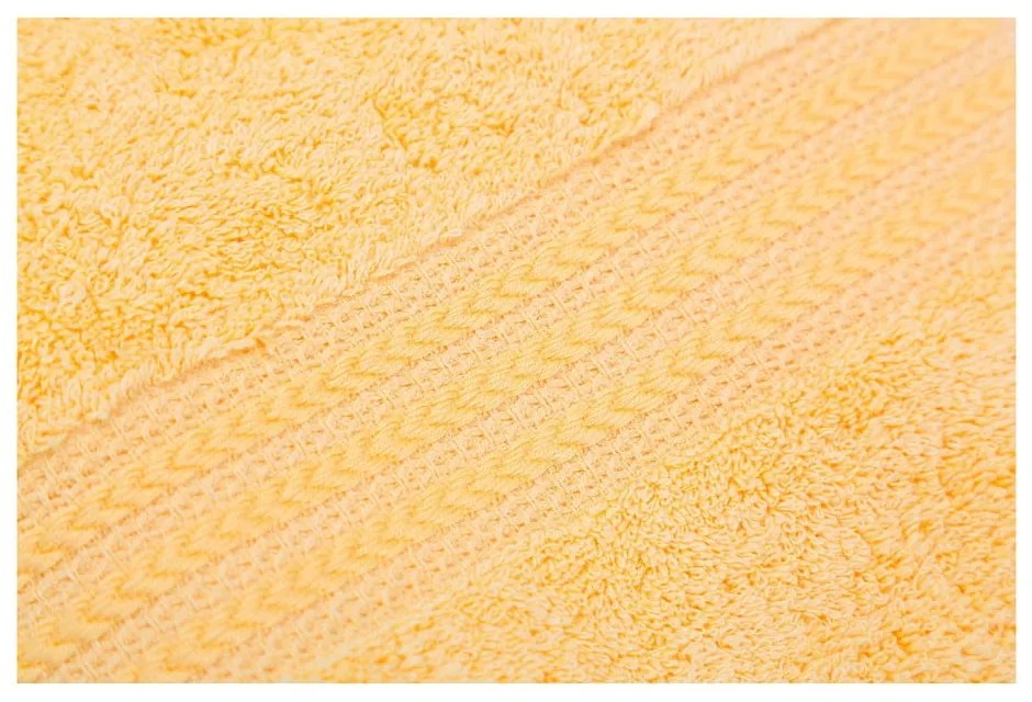 Asciugamano giallo in puro cotone, 50 x 90 cm - Foutastic