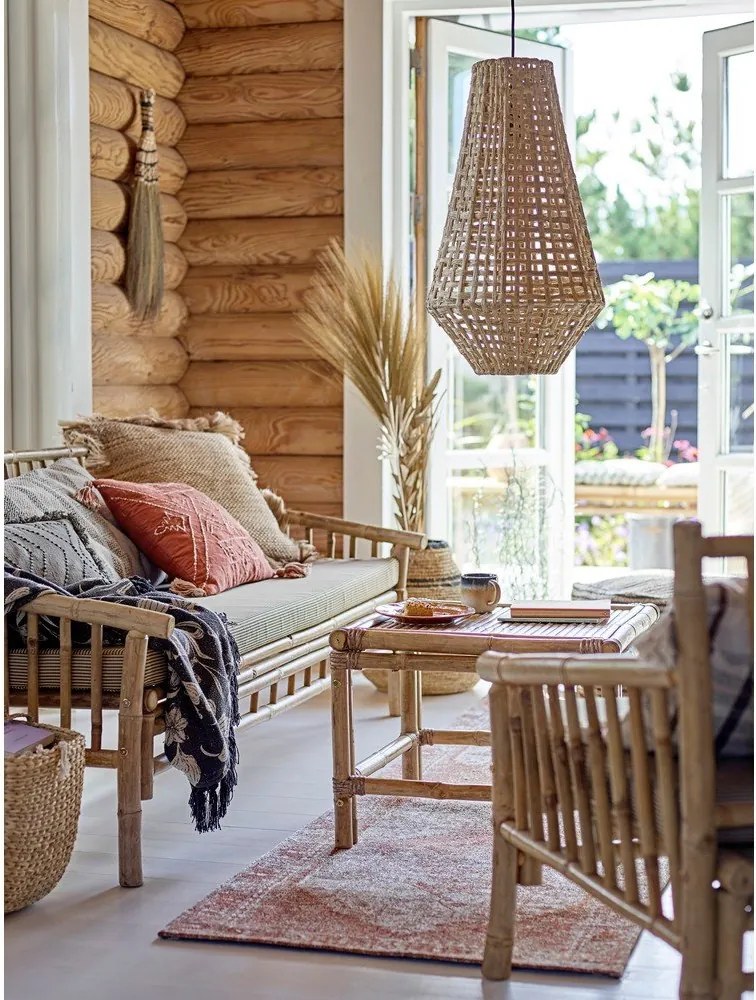 Divano da giardino in bambù di colore beige-naturale Sole - Bloomingville