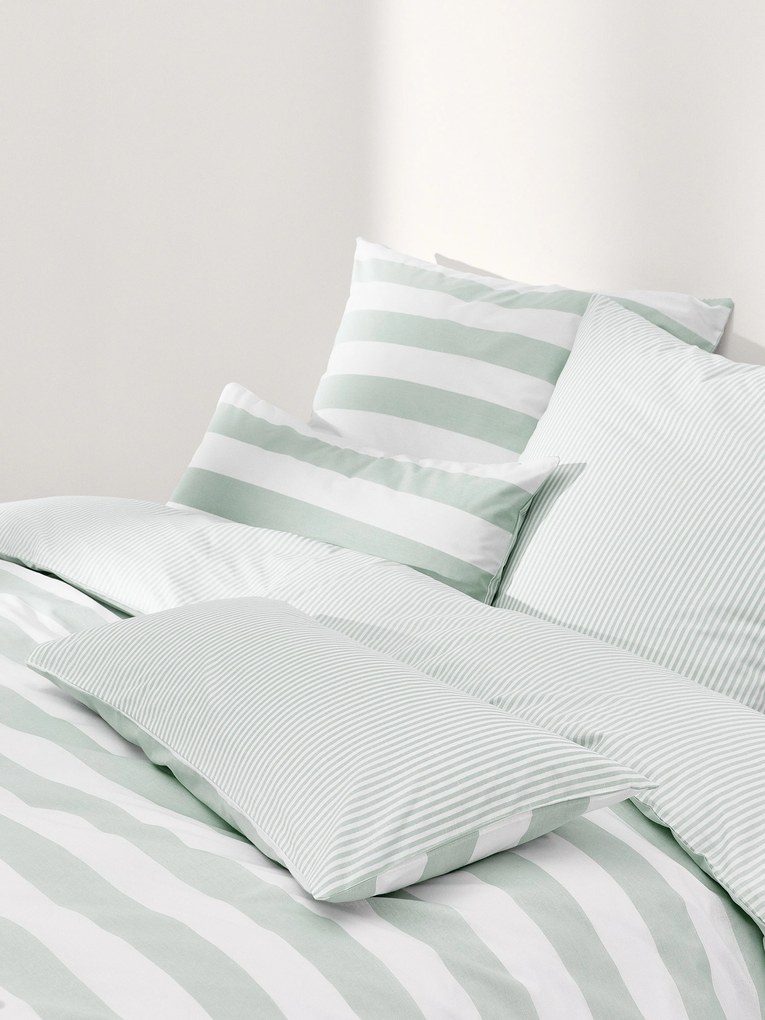 Copripiumino reversibile in cotone a righe Lorena