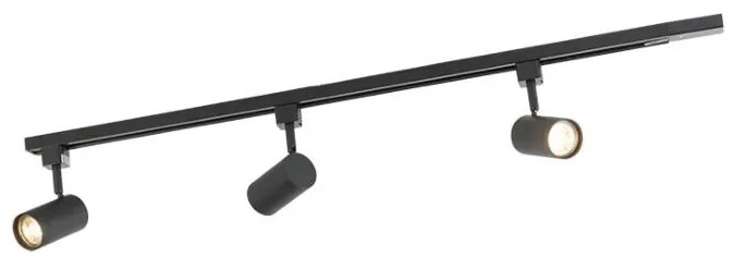 Sistema di illuminazione a binario Smart nero con 3 WiFi GU10 1-Fase - Iconic Jeana