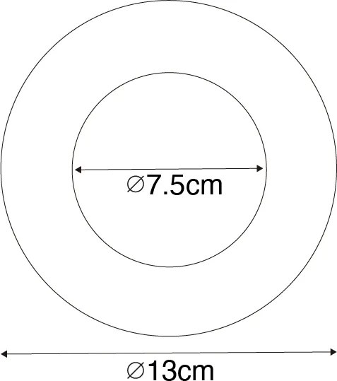 Set di 6 distanziatori neri per faretti da incasso 7,5 - 13 cm - Spacer