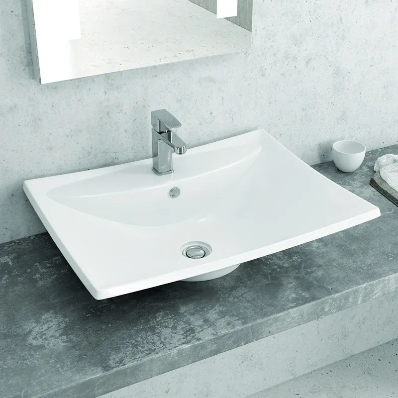 Lavabo da appoggio moderno 60cm linea Litos-T160 - KAMALU