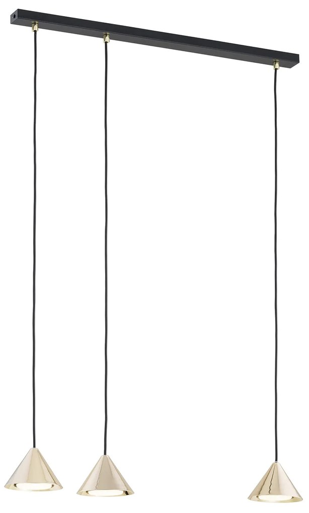 Sospensione Minimal Skadi 3 Luci In Acciaio Oro