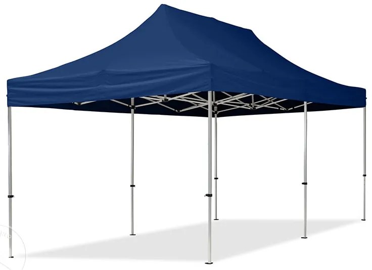 TOOLPORT 3x6m gazebo pieghevole con laterali (finestre panoramiche), ECONOMY alluminio, blu scuro - (59019)