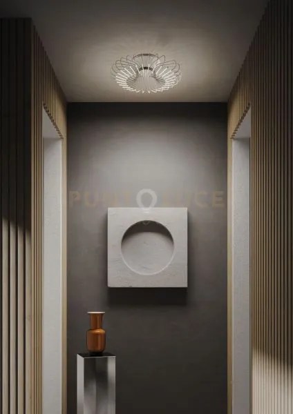 Filo lampada da soffitto diametro 80cm  cipria opaco a led 2700k 45...