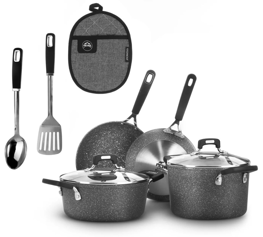 Batteria pentole induzione 9 pezzi New Petra Dark
