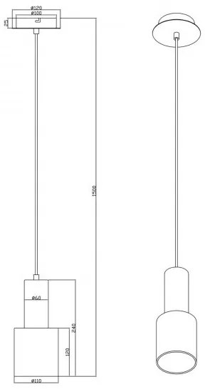Trio - Lampadario su corda WAILER 1xGU10/5W/230V grigio