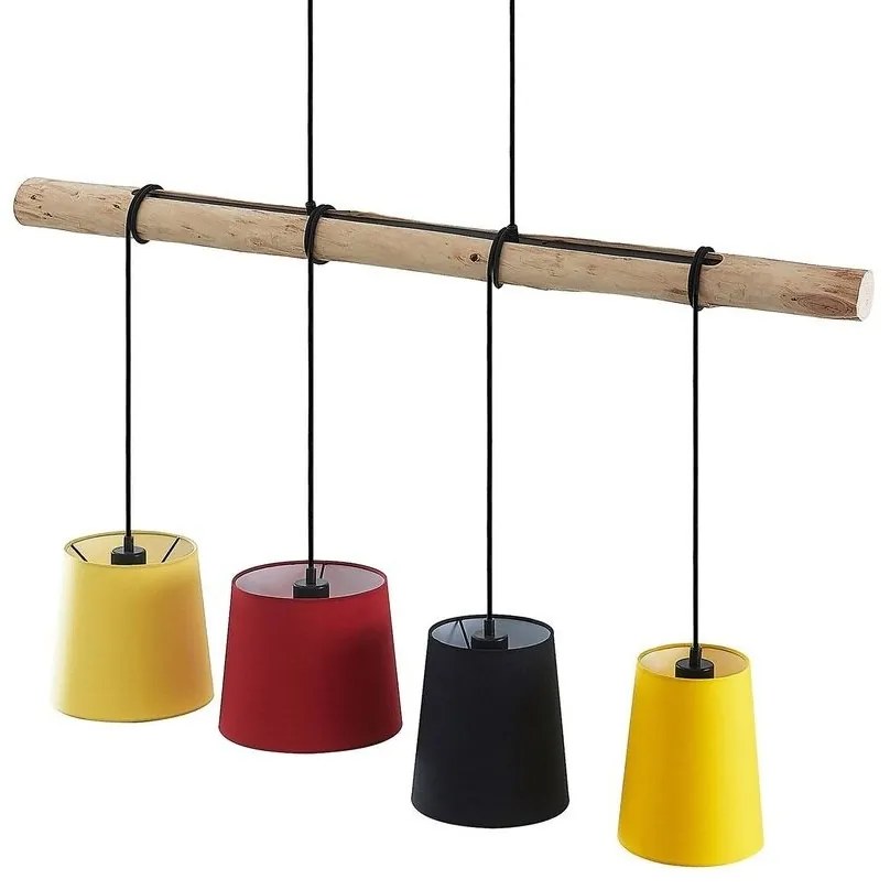 Lindby - Hinai 4 Lampada a Sospensione Black/Red/Yellow Lindby