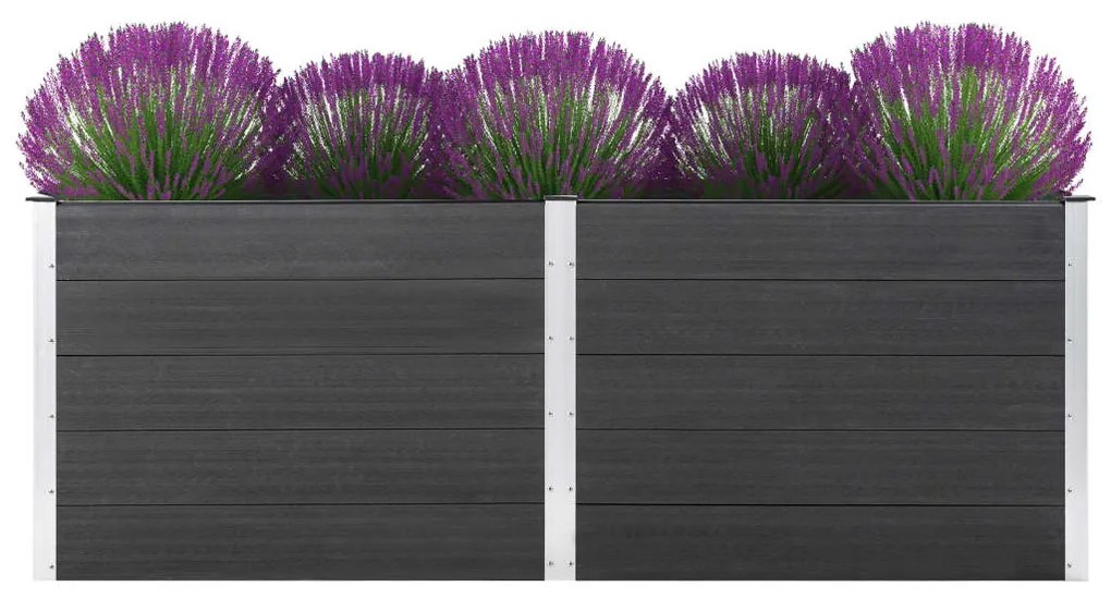 Letto Rialzato Da Giardino 250x100x91 Cm İn Wpc Grigio /