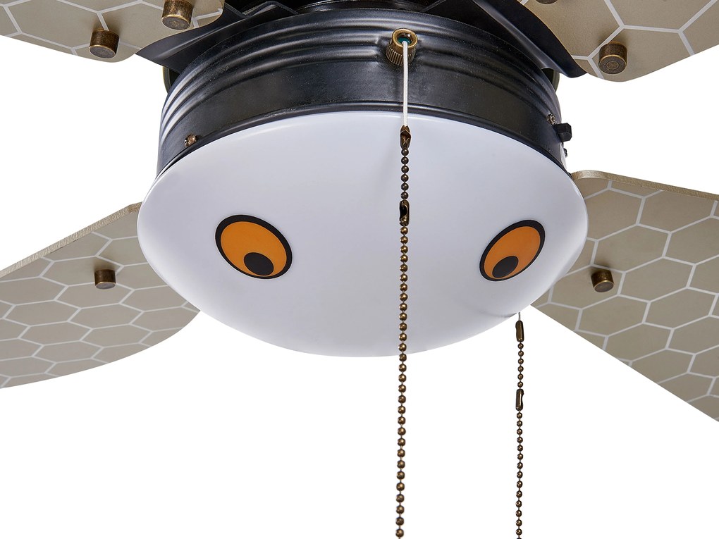 Ventilatore da soffitto nero e giallo con luce DOLORES Beliani