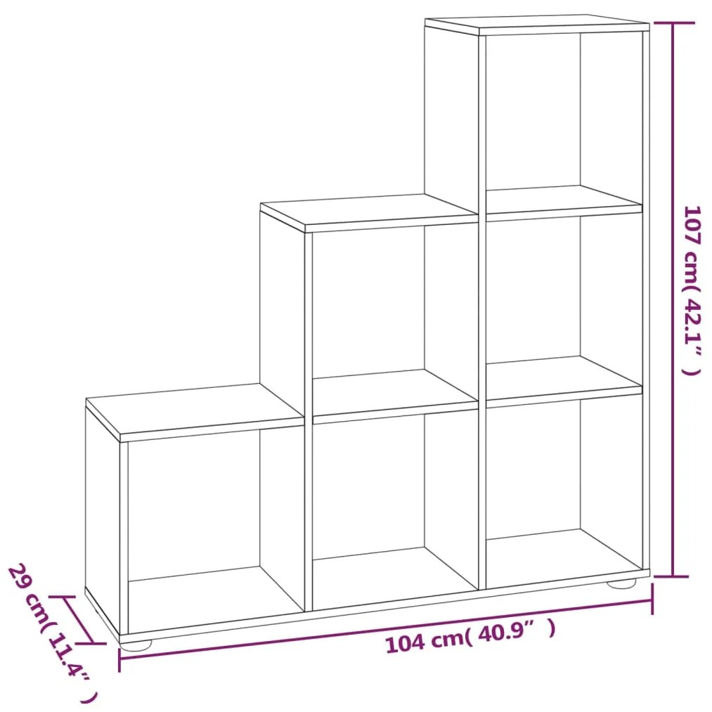 Libreria a Scala Rovere Fumo 107 cm in Legno Multistrato