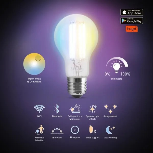 Retlux - Lampadina LED dimmerabile FILAMENT A60 E27/7W/230V 2700-6500K Wi-Fi Tuya