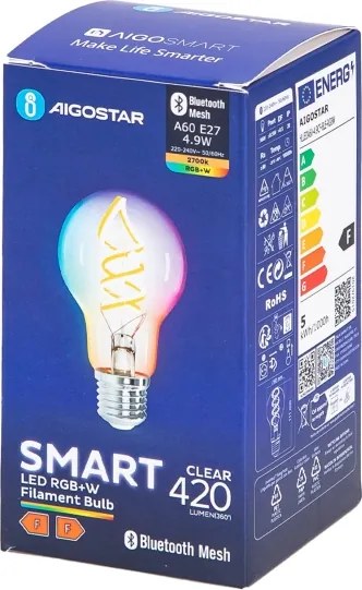 LED RGBW Lampadina FILAMENT A60 E27/4,9W/230V 2700K - Aigostar